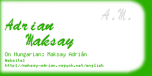adrian maksay business card
