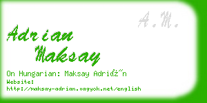 adrian maksay business card